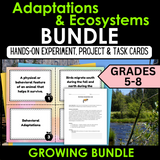 Adaptations and Ecosystems Bundle | Adaptations Experiment | Task Cards