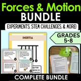 Forces and Motion Bundle | Laws of Motion Experiments | Force Task Cards